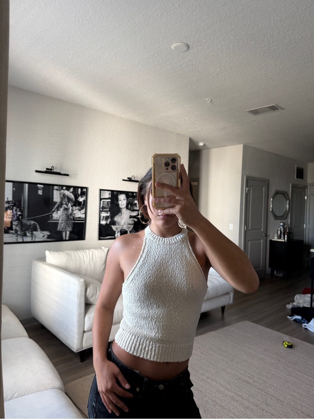Roxy Cream Knit Halter Tank